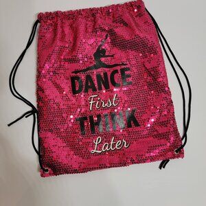 Claire's Sequin Dance Bag "Dance First Think Later" Pink